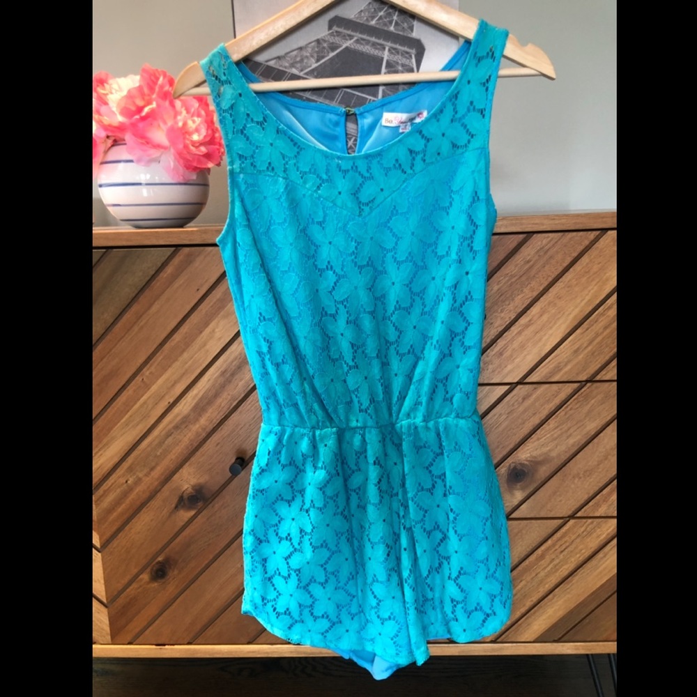 Turquoise one piece summer romper